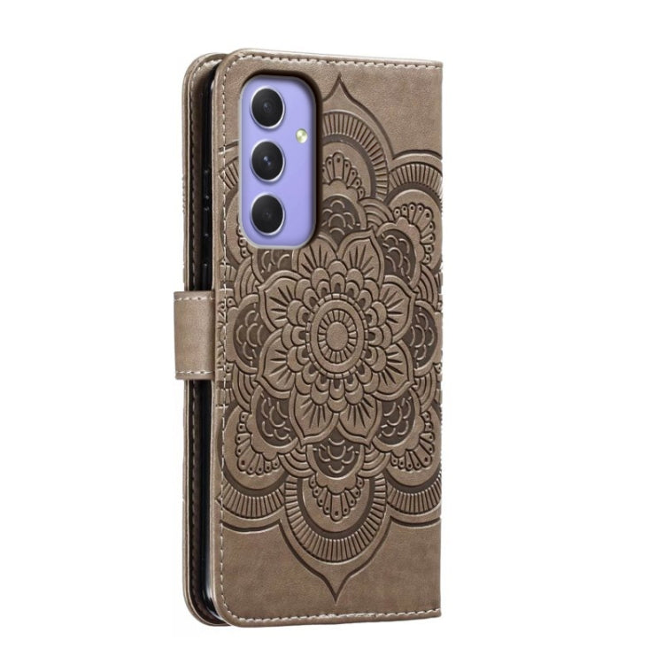 For Samsung Galaxy A55 5G Sun Mandala Embossing Pattern Phone Leather Case