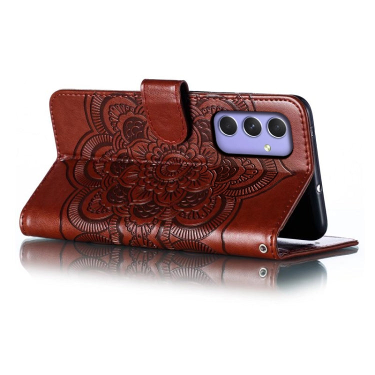 For Samsung Galaxy A55 5G Sun Mandala Embossing Pattern Phone Leather Case