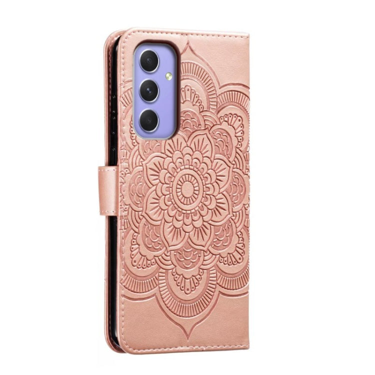 For Samsung Galaxy A55 5G Sun Mandala Embossing Pattern Phone Leather Case