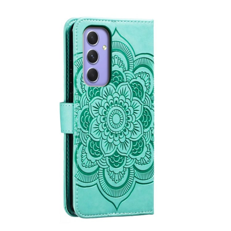 For Samsung Galaxy A55 5G Sun Mandala Embossing Pattern Phone Leather Case