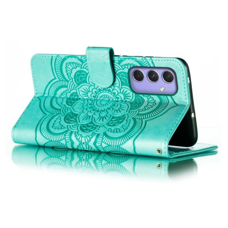 For Samsung Galaxy A55 5G Sun Mandala Embossing Pattern Phone Leather Case