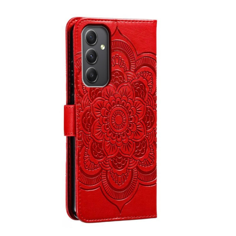 For Samsung Galaxy A35 5G Sun Mandala Embossing Pattern Phone Leather Case