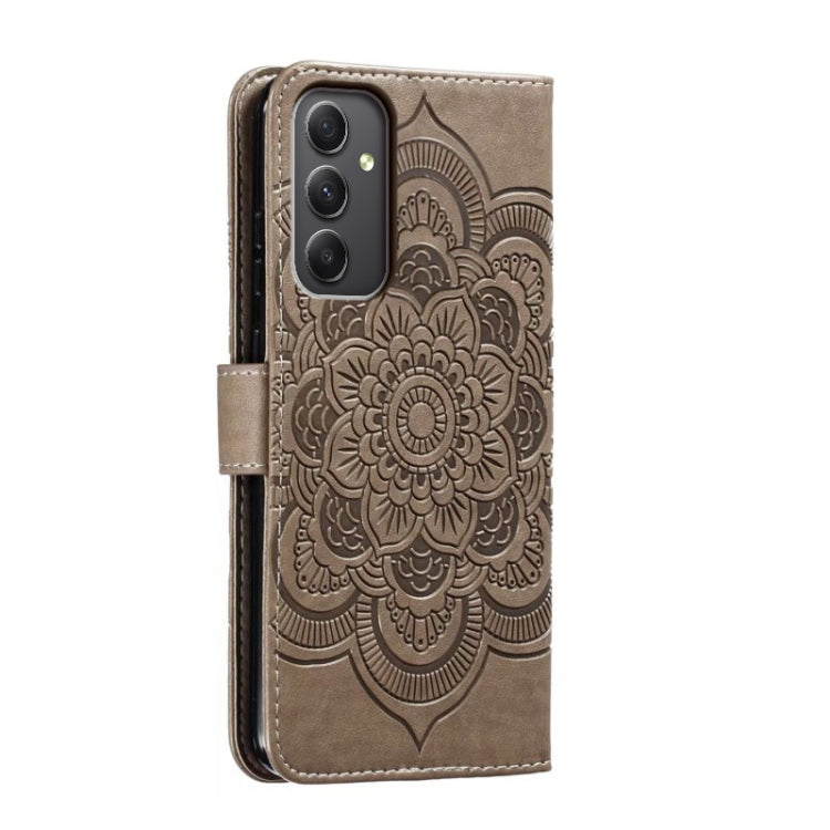 For Samsung Galaxy A35 5G Sun Mandala Embossing Pattern Phone Leather Case