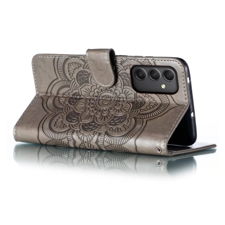 For Samsung Galaxy A35 5G Sun Mandala Embossing Pattern Phone Leather Case