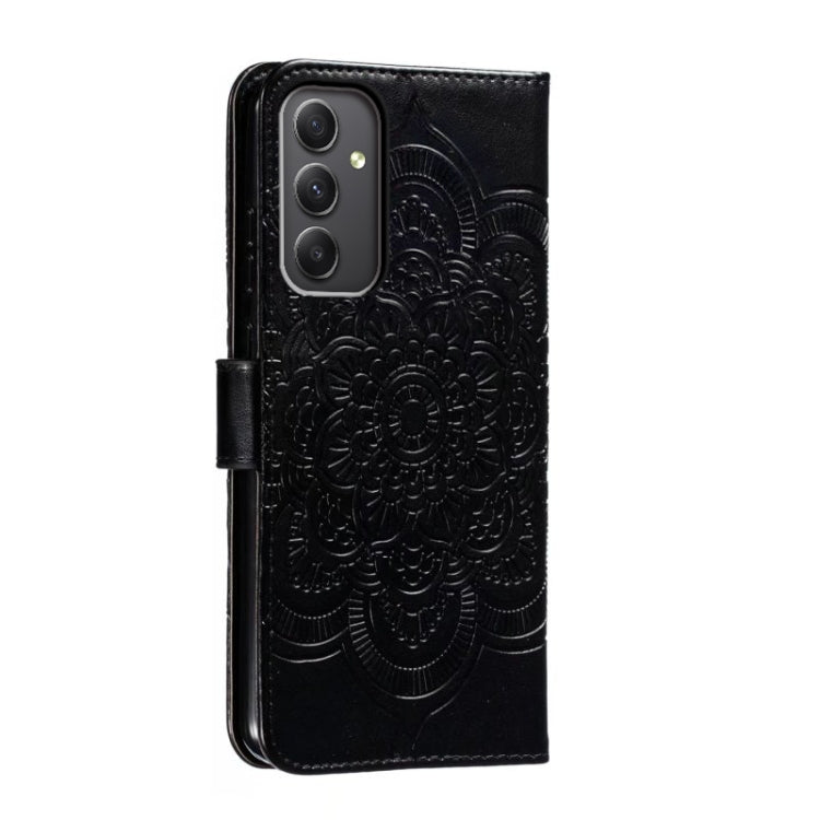 For Samsung Galaxy A35 5G Sun Mandala Embossing Pattern Phone Leather Case