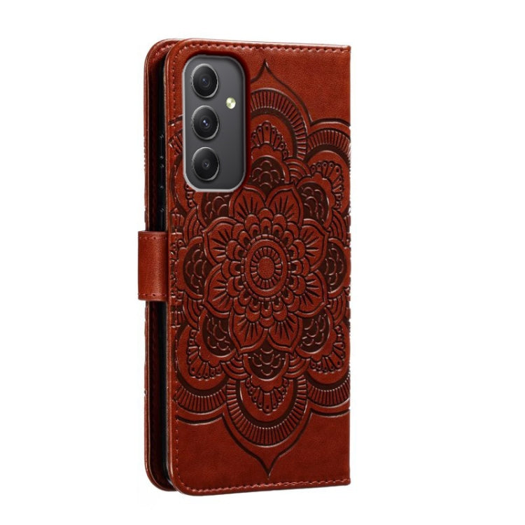 For Samsung Galaxy A35 5G Sun Mandala Embossing Pattern Phone Leather Case