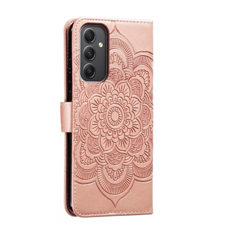 For Samsung Galaxy A35 5G Sun Mandala Embossing Pattern Phone Leather Case