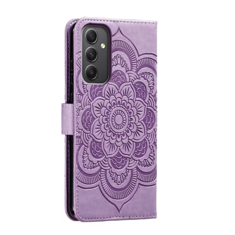 For Samsung Galaxy A35 5G Sun Mandala Embossing Pattern Phone Leather Case