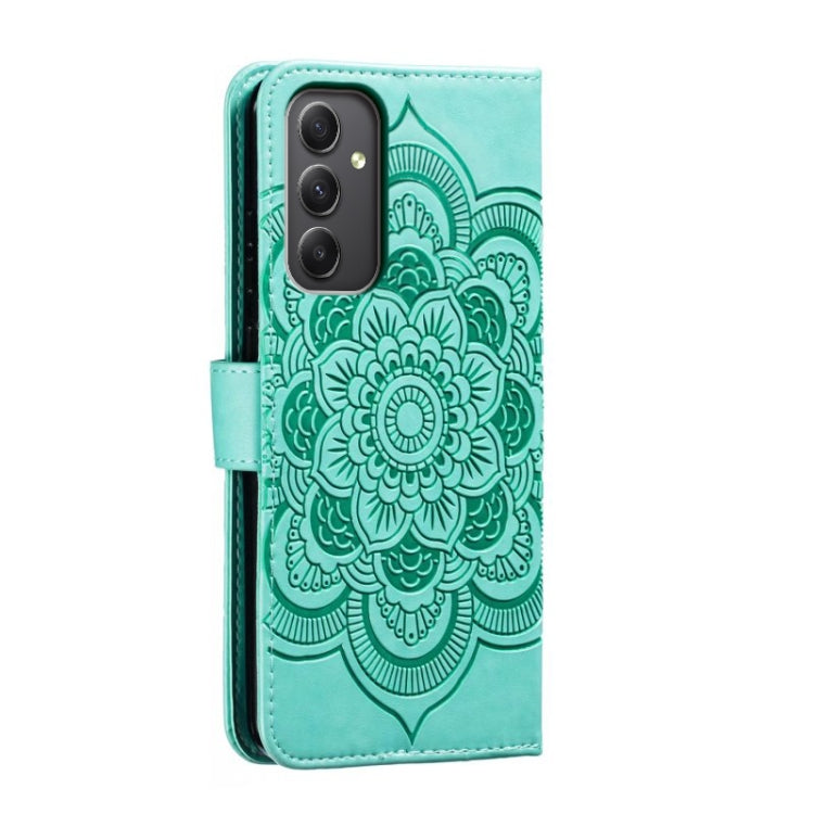 For Samsung Galaxy A35 5G Sun Mandala Embossing Pattern Phone Leather Case