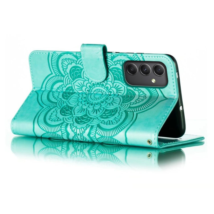 For Samsung Galaxy A35 5G Sun Mandala Embossing Pattern Phone Leather Case