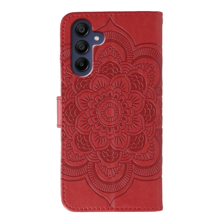 For Samsung Galaxy A36 Sun Mandala Embossing Pattern Phone Leather Case