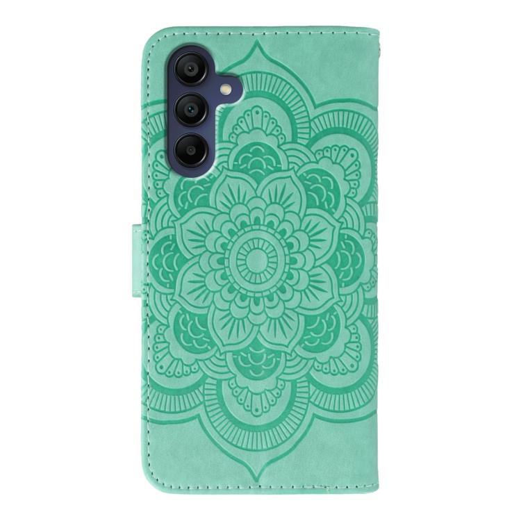 For Samsung Galaxy A36 Sun Mandala Embossing Pattern Phone Leather Case