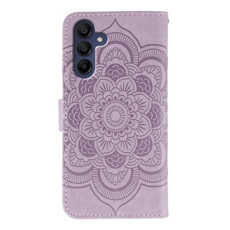 For Samsung Galaxy A56 Sun Mandala Embossing Pattern Phone Leather Case
