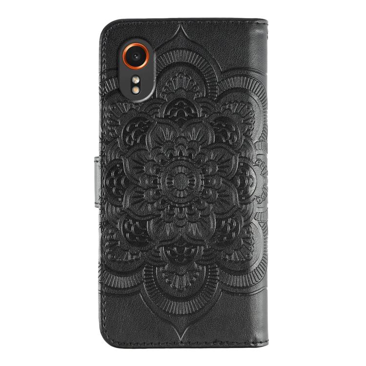 For Samsung Galaxy Xcover 7 Sun Mandala Embossing Pattern Phone Leather Case