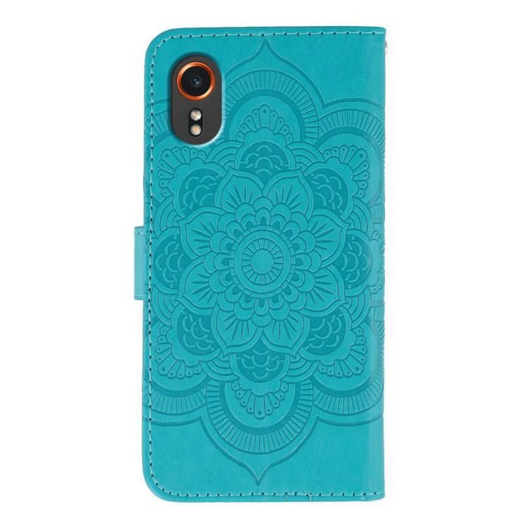 For Samsung Galaxy Xcover 7 Sun Mandala Embossing Pattern Phone Leather Case