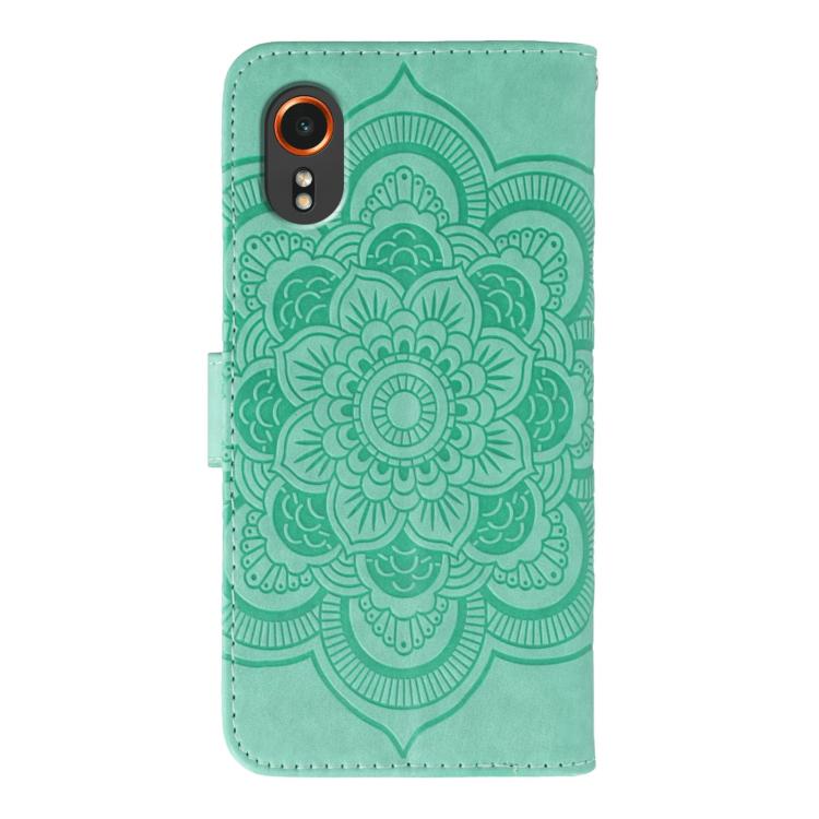 For Samsung Galaxy Xcover 7 Sun Mandala Embossing Pattern Phone Leather Case