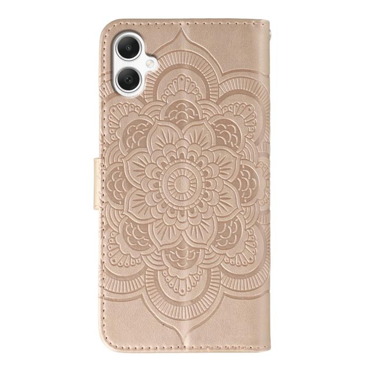 For Samsung Galaxy A05 Sun Mandala Embossing Pattern Phone Leather Case