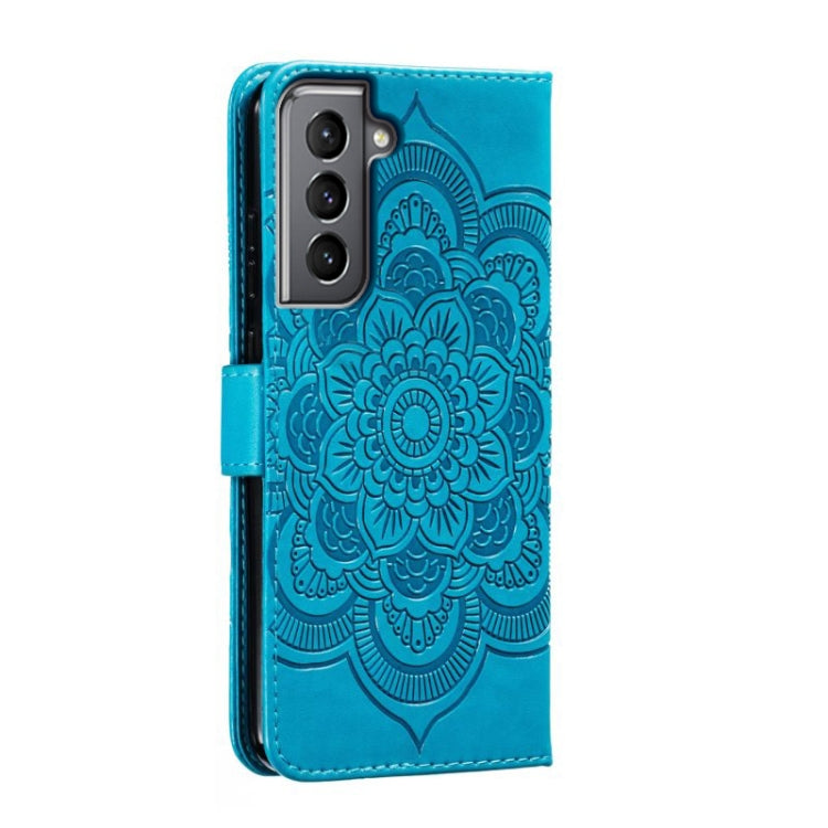 For Samsung Galaxy S21 5G Sun Mandala Embossing Pattern Phone Leather Case