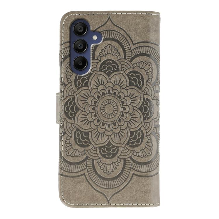 For Samsung Galaxy S25 / S24 5G Sun Mandala Embossing Pattern Phone Leather Case