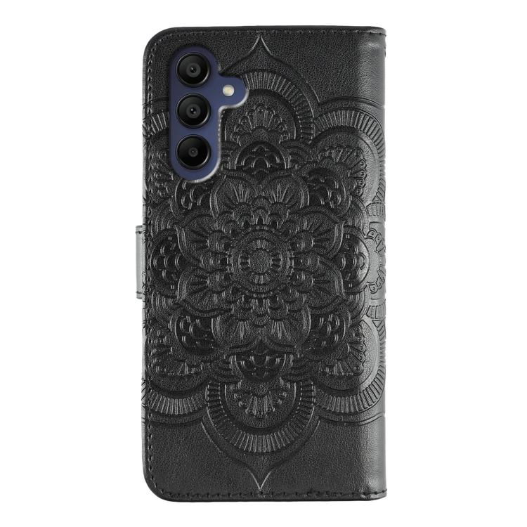For Samsung Galaxy S25 / S24 5G Sun Mandala Embossing Pattern Phone Leather Case