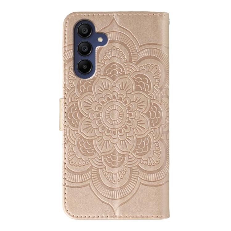 For Samsung Galaxy S25 / S24 5G Sun Mandala Embossing Pattern Phone Leather Case