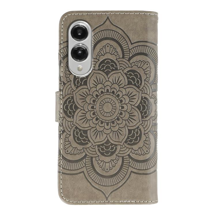 For Samsung Galaxy S25 Edge 5G Sun Mandala Embossing Pattern Phone Leather Case