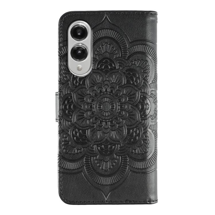 For Samsung Galaxy S25 Edge 5G Sun Mandala Embossing Pattern Phone Leather Case