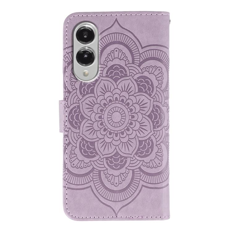 For Samsung Galaxy S25 Edge 5G Sun Mandala Embossing Pattern Phone Leather Case