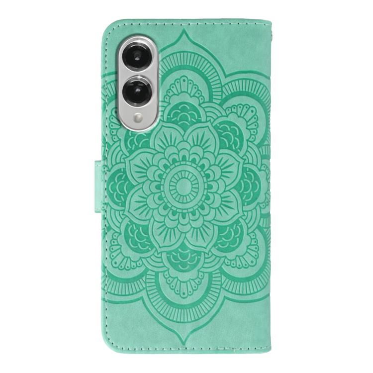 For Samsung Galaxy S25 Edge 5G Sun Mandala Embossing Pattern Phone Leather Case