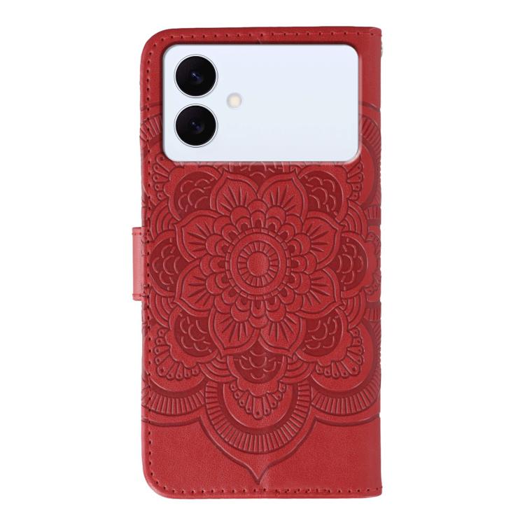 For Samsung Galaxy S26 Edge 5G Sun Mandala Embossing Pattern Phone Leather Case