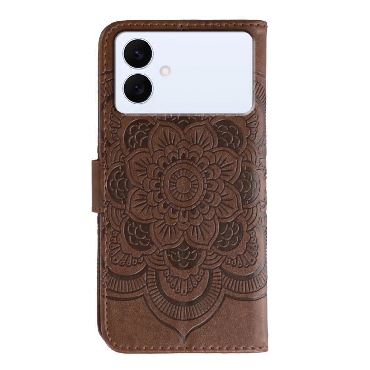 For Samsung Galaxy S26 Edge 5G Sun Mandala Embossing Pattern Phone Leather Case