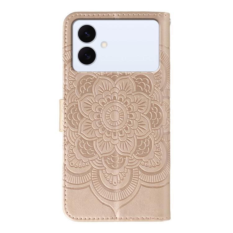 For Samsung Galaxy S26 Edge 5G Sun Mandala Embossing Pattern Phone Leather Case