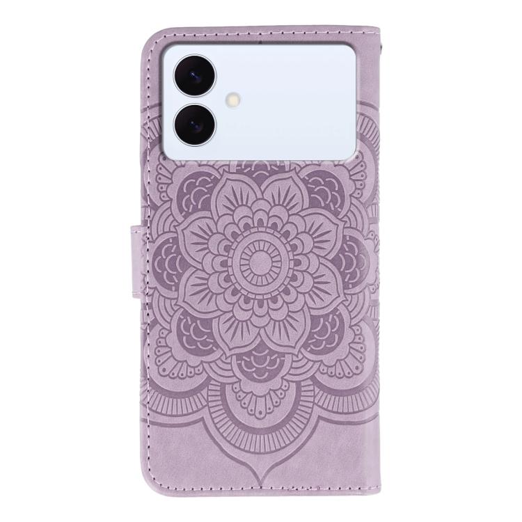 For Samsung Galaxy S26 Edge 5G Sun Mandala Embossing Pattern Phone Leather Case