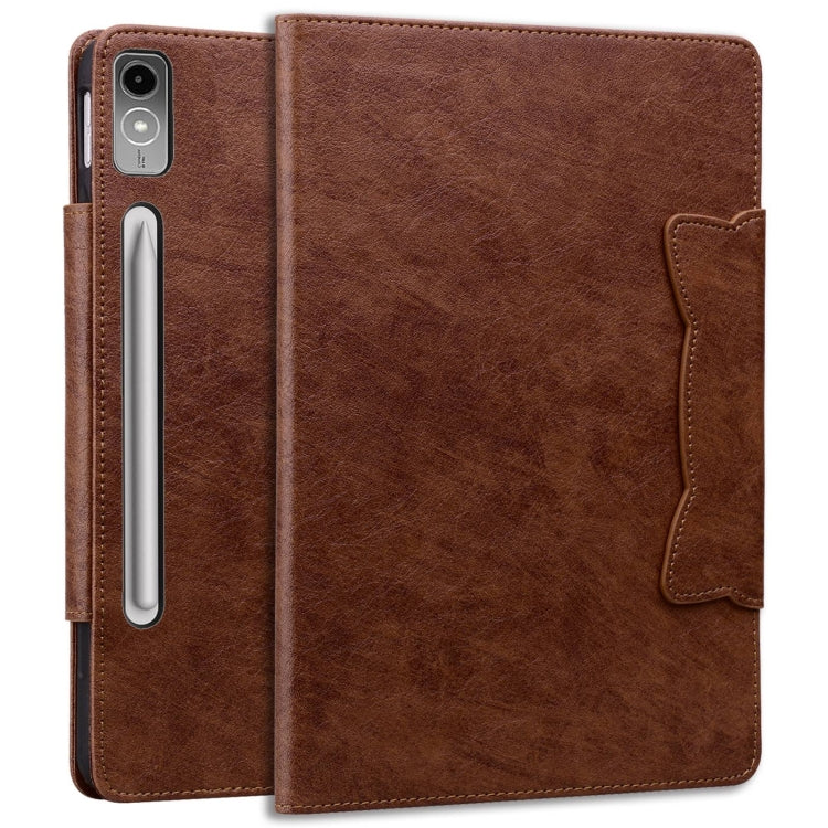 For Lenovo Tab P12 Cat Buckle Leather Tablet Case