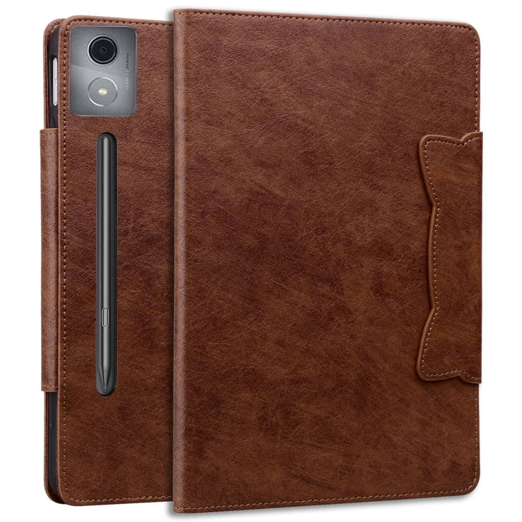 For Lenovo Xiaoxin Pad Pro 12.7 2025 Cat Buckle Leather Tablet Case