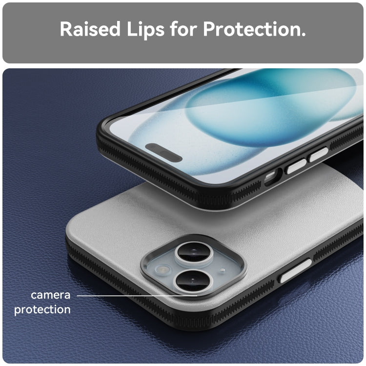 For iPhone 16 Plus Leather Texture MagSafe Magnetic TPU + PC Phone Case