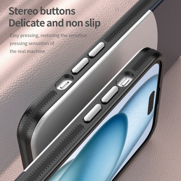 For iPhone 16 Plus Leather Texture MagSafe Magnetic TPU + PC Phone Case