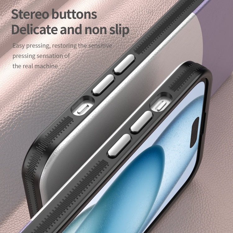 For iPhone 16 Plus Leather Texture MagSafe Magnetic TPU + PC Phone Case