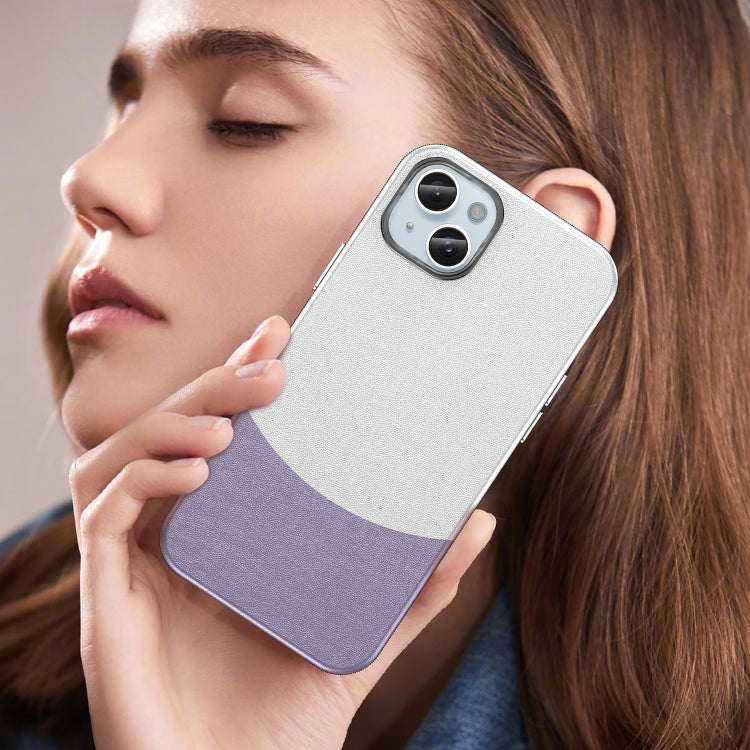 For iPhone 16 Plus Leather Texture MagSafe Magnetic TPU + PC Phone Case