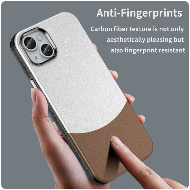 For iPhone 16 Plus Leather Texture MagSafe Magnetic TPU + PC Phone Case