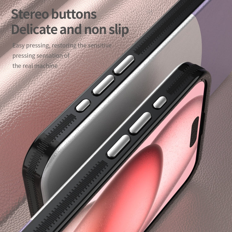 For iPhone 16 Pro Max Leather Texture MagSafe Magnetic TPU + PC Phone Case