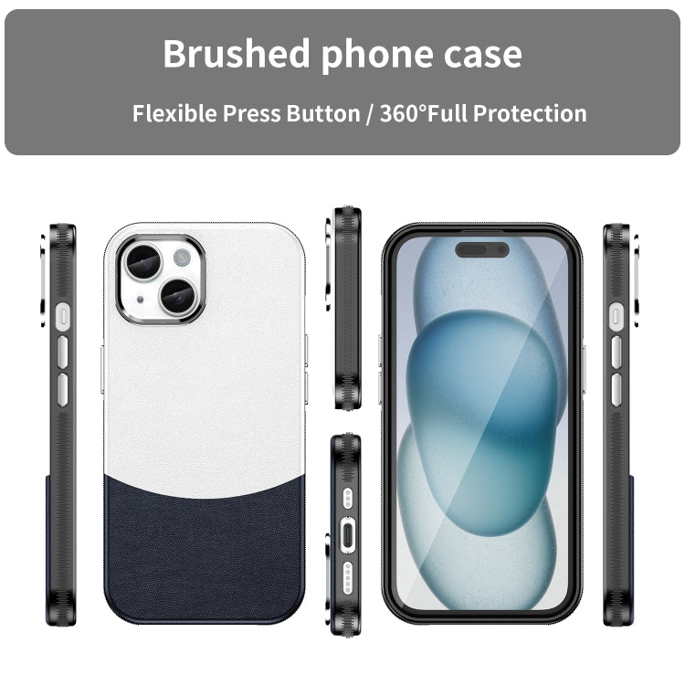 For iPhone 15 Leather Texture MagSafe Magnetic TPU + PC Phone Case