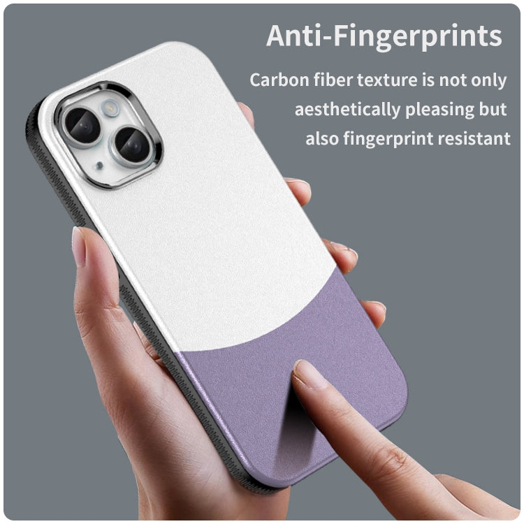 For iPhone 15 Leather Texture MagSafe Magnetic TPU + PC Phone Case
