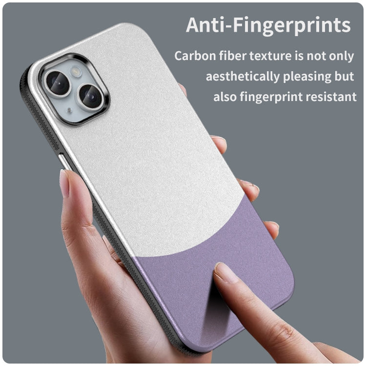 For iPhone 15 Plus Leather Texture MagSafe Magnetic TPU + PC Phone Case