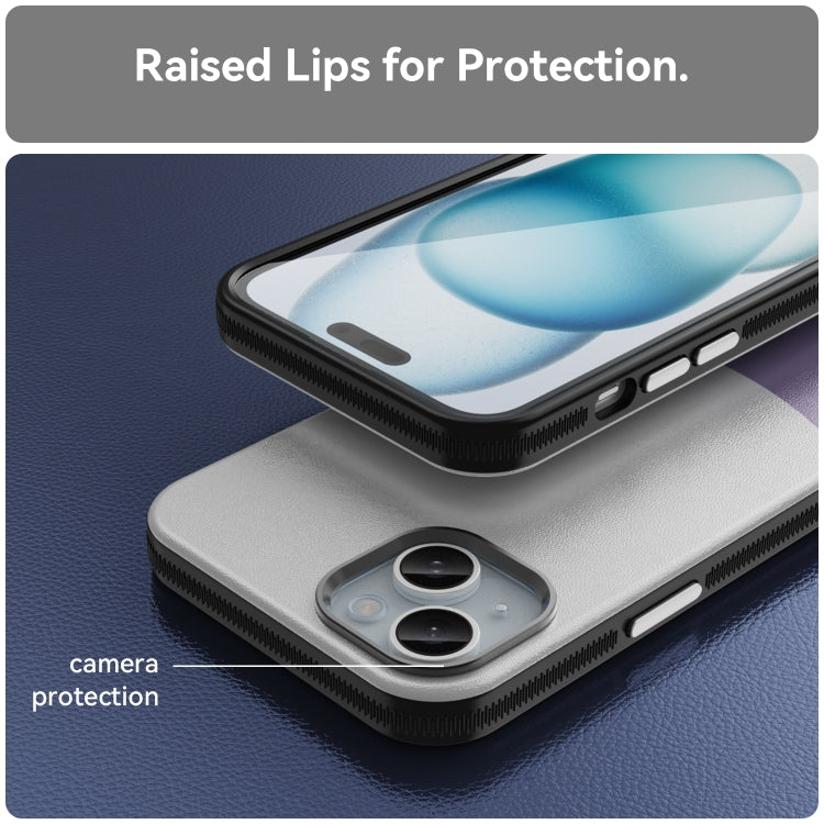 For iPhone 15 Plus Leather Texture MagSafe Magnetic TPU + PC Phone Case