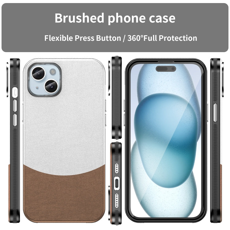For iPhone 15 Plus Leather Texture MagSafe Magnetic TPU + PC Phone Case