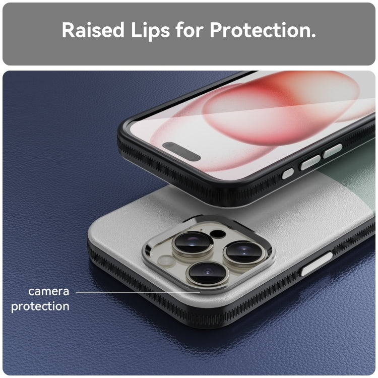 For iPhone 15 Pro Leather Texture MagSafe Magnetic TPU + PC Phone Case