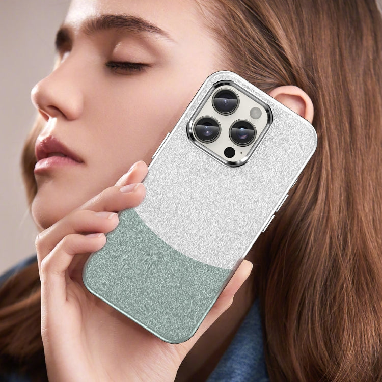 For iPhone 15 Pro Leather Texture MagSafe Magnetic TPU + PC Phone Case