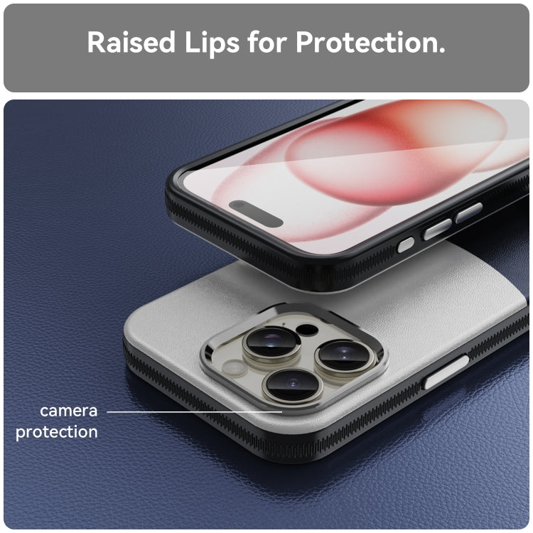 For iPhone 15 Pro Leather Texture MagSafe Magnetic TPU + PC Phone Case