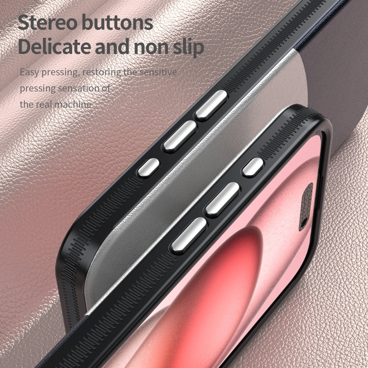 For iPhone 15 Pro Leather Texture MagSafe Magnetic TPU + PC Phone Case